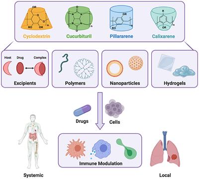 Applications of Macrocyclic Host Molecules in Immune Modulation and Therapeutic Delivery